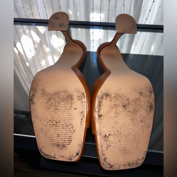 Cape Robbin Brown Faux Leather Square Toed Heels, Size 10 - Picture 3 of 5